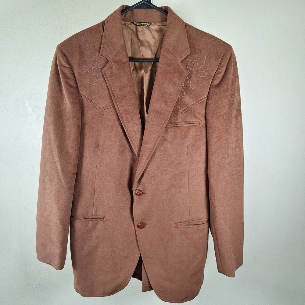 Kuppenheimer‎ Vintage Western Embroidered Rockabilly Felt 2 Button Sport Coat